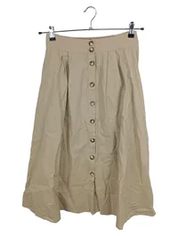 Envii Damen Maxirock Faltenrock Leinen Beige Gr. 36/S Freizeit 1