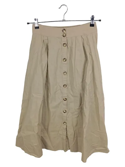 Envii Damen Maxirock Faltenrock Leinen Beige Gr. 36/S Freizeit