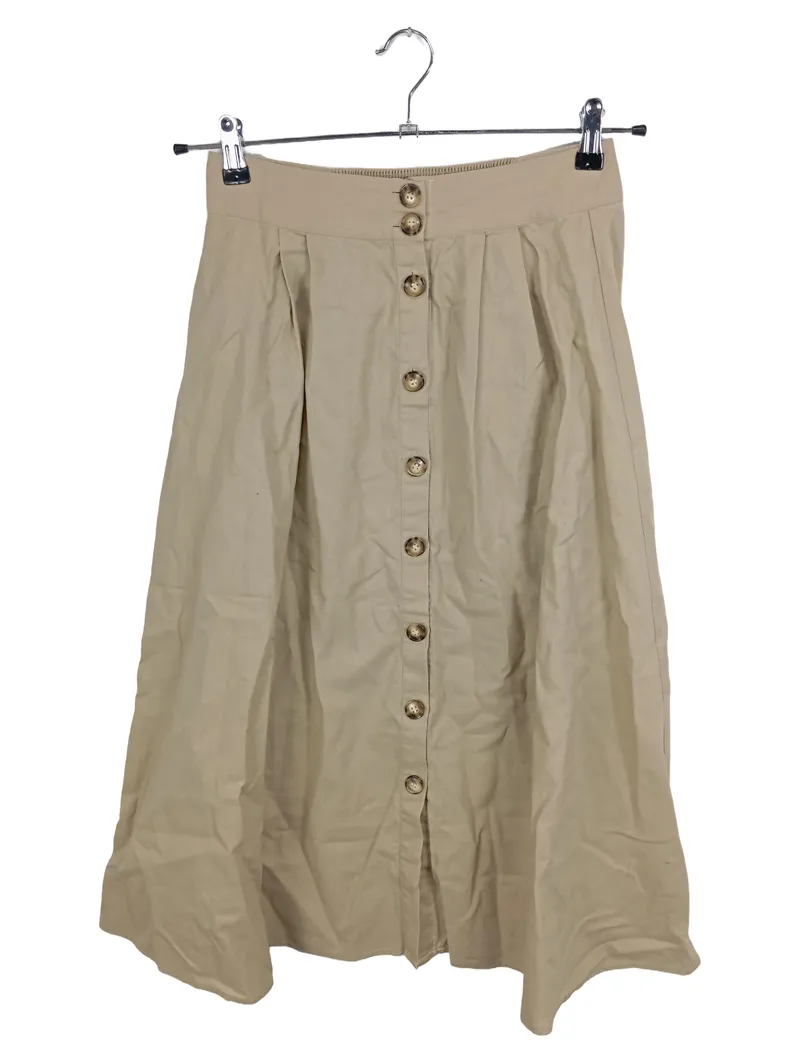 Envii Damen Maxirock Faltenrock Leinen Beige Gr. 36/S Freizeit 1