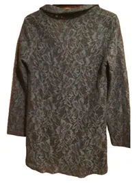 Anna Justper Strickjacke Damen Elegant Spitze Blau Gr. 38 M Floralmuster Langarm 2