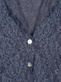 Anna Justper Strickjacke Damen Elegant Spitze Blau Gr. 38 M Floralmuster Langarm 3
