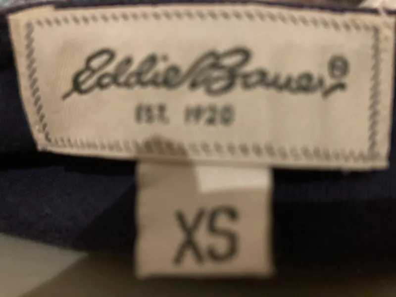 Eddie Bauer Damen T-Shirt V-Ausschnitt Gr. 34/XS Blau Casual Baumwolle 3