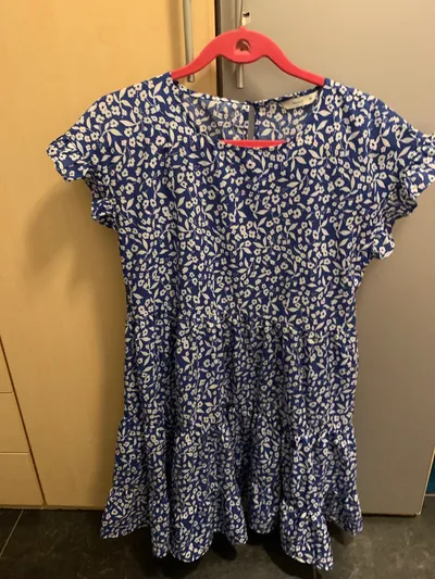 Pigalle Damen Sommerkleid Gr. 34 Blau Blumenmuster Casual