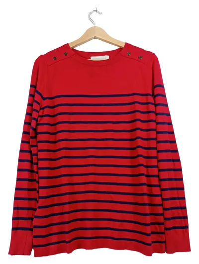 JoJo Maman Bébé Damen Pullover Gr. 40/L Rot Gestreift Maritim Langarm