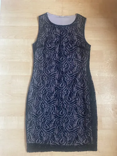 Yamamay Damen Kleid Spitze Schwarz Elegant Festlich Gr. 38/M
