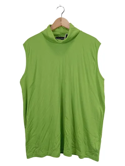 AMBROSIUS HEIM Damen Bluse Grün Basic Rollkragen Ärmellos Gr. 52/6XL