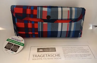California Innovations Kühltasche Tragetasche Kariert Microban Isoliert 43cm