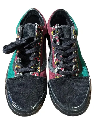 Vans Old Skool Sneaker Low Patchwork Cord Grün Bordeaux Schwarz Gr. 38