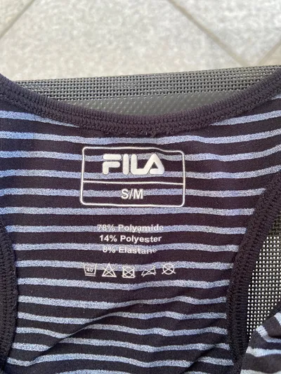FILA Damen Sport Tanktop Gestreift SxM Mehrfarbig