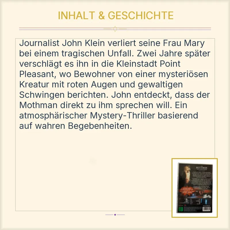 EuroVideo Die Mothman Prophezeiungen DVD Richard Gere Horror Okkultismus 3