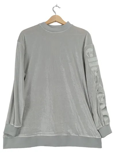 Ellesse Damen Pullover Grau Gr. 38 M Langarm Logo Freizeit