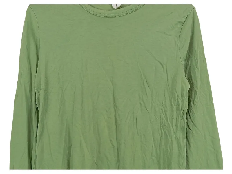 Arket Langarmshirt Herren Gr. M Grün Basic Baumwolle Rundhals 2