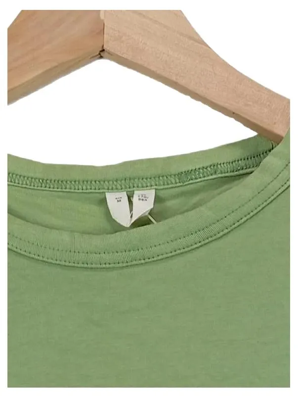Arket Langarmshirt Herren Gr. M Grün Basic Baumwolle Rundhals 3