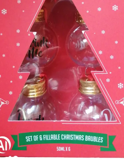 Gift Republic Schneekugel Set 6 befüllbar Weihnachten Schneeflocken Metallic