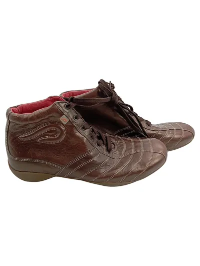 Pratik Damen Stiefelette Leder Braun Gr. 37 Schnürung Casual