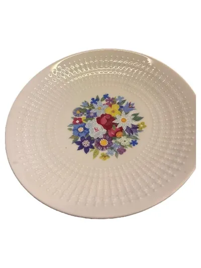 Hutschenreuther Selb Kuchenteller 19cm Porzellan Blumenmuster Traditionell Weiß