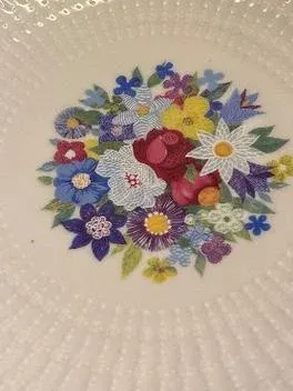 Hutschenreuther Selb Kuchenteller 19cm Porzellan Blumenmuster Traditionell Weiß