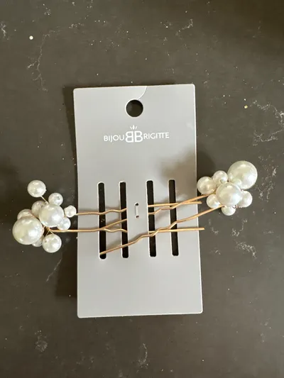 Bijou Brigitte Haarnadeln Damen Elegant Gold Perlen Haarschmuck 9cm