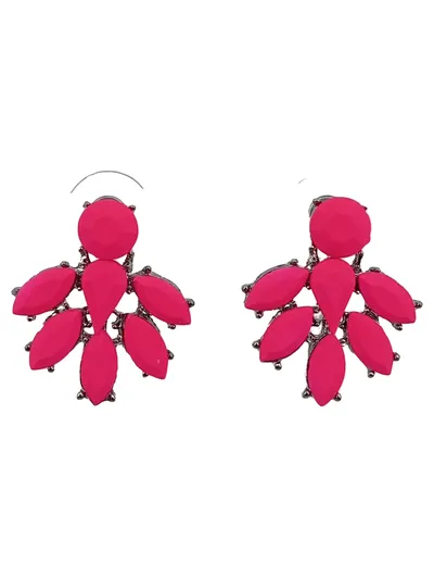Sweet Deluxe Damen Ohrstecker Pink Blumen Strass Party Modisch