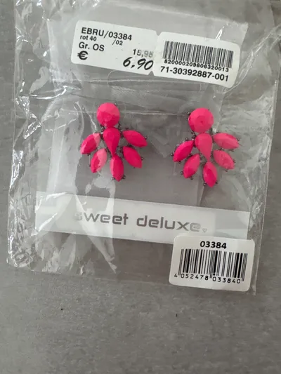 Sweet Deluxe Damen Ohrstecker Pink Blumen Strass Party Modisch