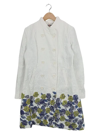 Desigual Damen Sakko Jacke Gr. 42/XL Mehrfarbig Blumenmuster Elegant