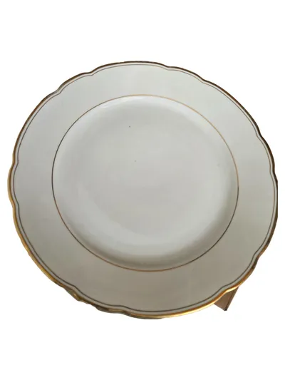 KAHLA Kuchenteller Porzellan Weiß Goldrand Elegant 24cm Teller