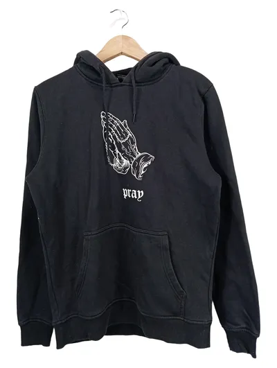 Mister Tee Hoodie Pray Betende Hände Schwarz Herren Gr. M Streetwear