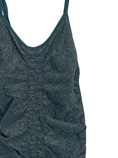 Urban Outfitters Damen festliches Kleid Gr. 36/S Petrol Glitzer Raffung