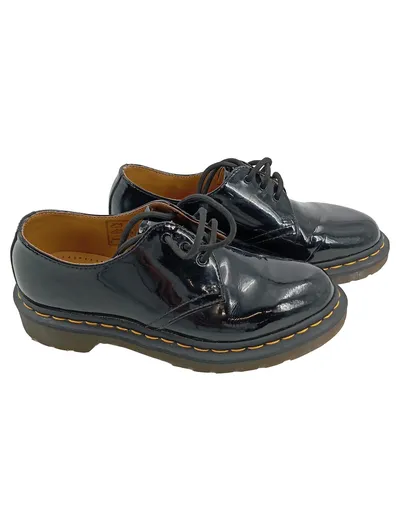 Dr. Martens Damen Schnürschuhe Lackleder Schwarz Gr. 37 Klassisch