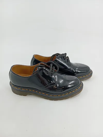 Dr. Martens Damen Schnürschuhe Lackleder Schwarz Gr. 37 Klassisch
