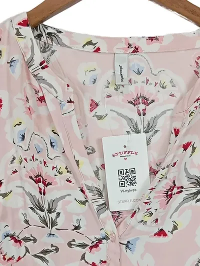 Soyaconcept Damen Blusenkleid Rosa Blumenmuster Gr. 36/S Casual