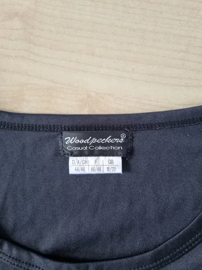 Woodpecker Damen Sport Shirt Kurzarm Uni Cut-Outs Schwarz Gr. XXL