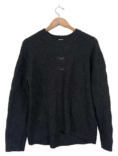 Q/S designed by Damen Pullover Gr. 40/L Schwarz Casual Lochmuster