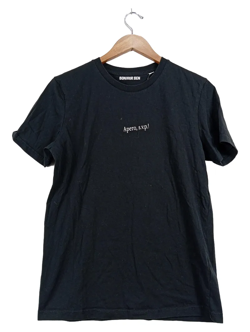 Bonjour Ben Herren T-Shirt Gr. M Schwarz 'Apero s.v.p.!' Casual 1
