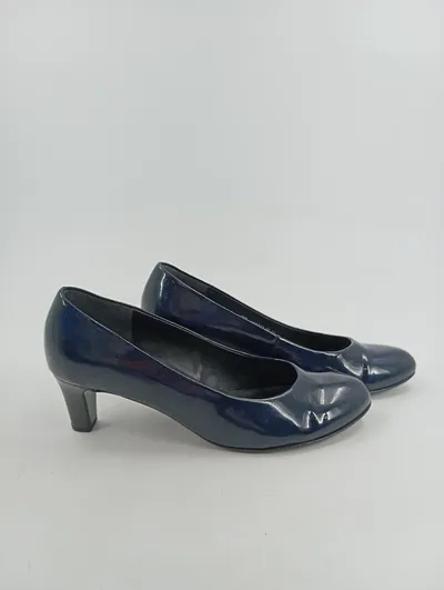 Gabor Damen Pumps Gr. 39 Blau Elegant Lack Optik