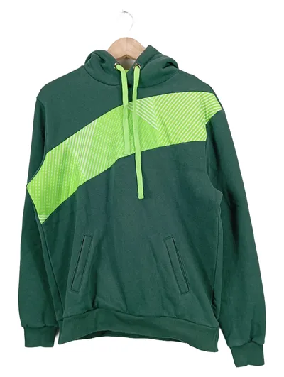 VfL Wolfsburg Herren Hoodie Grün Neon-Akzente Gr. 46/S Baumwolle Sportlich