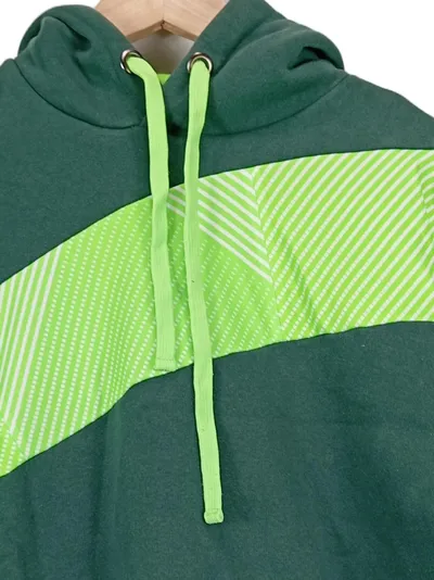 VfL Wolfsburg Herren Hoodie Grün Neon-Akzente Gr. 46/S Baumwolle Sportlich
