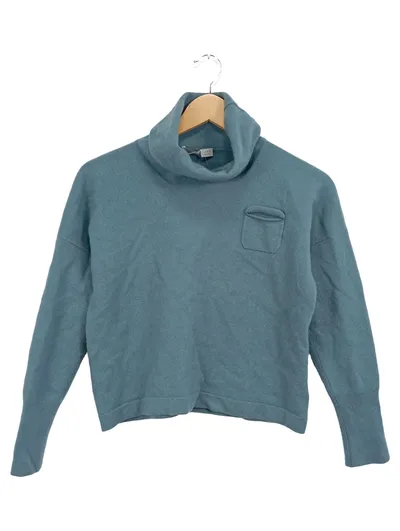 Fabiana Filippi Pullover Damen Rollkragen Elegant Blau Gr. 38/M Wolle