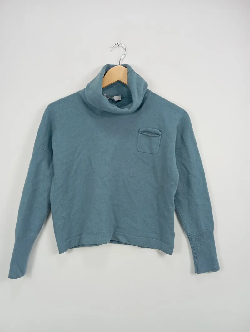Fabiana Filippi Pullover Damen Rollkragen Elegant Blau Gr. 38/M Wolle 2
