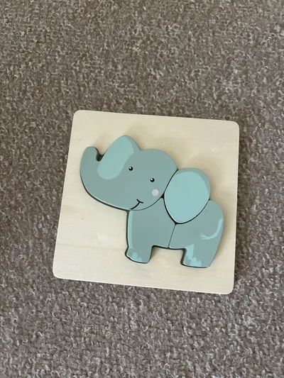 Carstensen Holz Steckpuzzle Elefant Grün Lernspielzeug Kinder