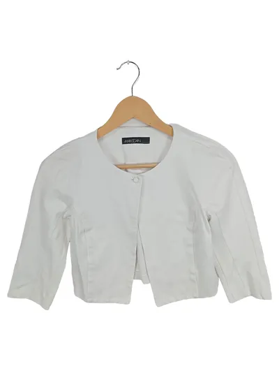Marc Cain Sweatjacke Damen 3/4-Arm Weiß Gr. S 36 Elegant Viskose