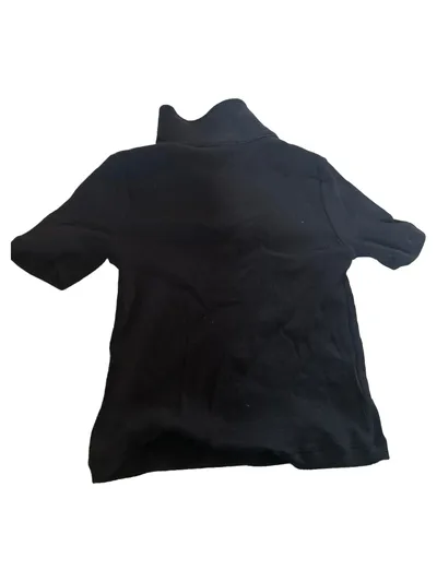 MİXRAY Damen Poloshirt Kurzarm Schwarz Gr. 38/M Rippstrick Casual