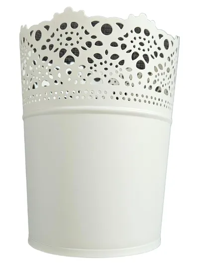 IKEA SKURAR Hängetopf Blumentopf Metall Weiß Modern Ø13cm H15cm