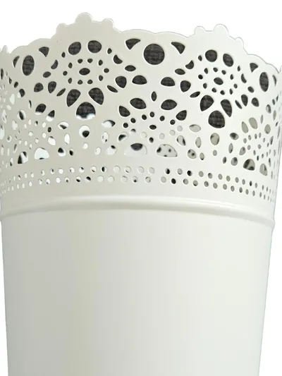 IKEA SKURAR Hängetopf Blumentopf Metall Weiß Modern Ø13cm H15cm