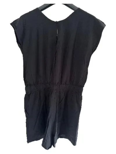 s.Oliver Damen Jumpsuit Kurz Schwarz Gr. XS 34 Ethno Stickerei