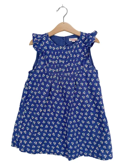 Du Pareil Au Même Mädchen Sommerkleid Gr. 110 Blau Blumenmuster Feminin