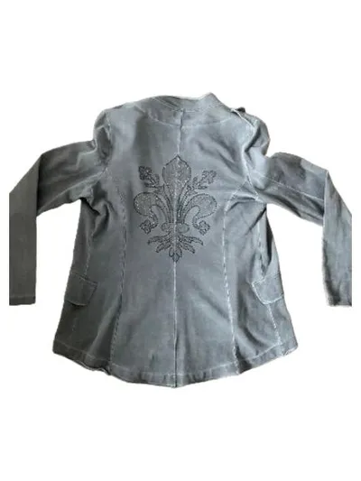 Heimatliebe Damen Sweatjacke Militärstil Gr. S grau Zierknöpfe Vintage