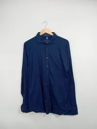 DeSoto Herren Business Hemd Jersey Langarm Blau Gr. 52/XL 2