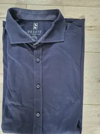 DeSoto Herren Business Hemd Jersey Langarm Blau Gr. 52/XL 3