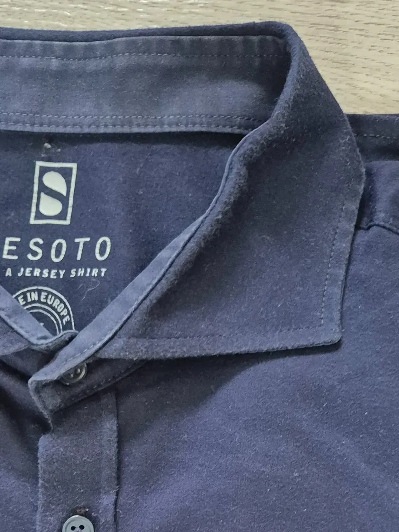 DeSoto Herren Business Hemd Jersey Langarm Blau Gr. 52/XL 4